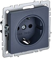 Розетка с заземлением без рамки IEK Brite РС11-1-0-БрМ 1-м. маренго картинка